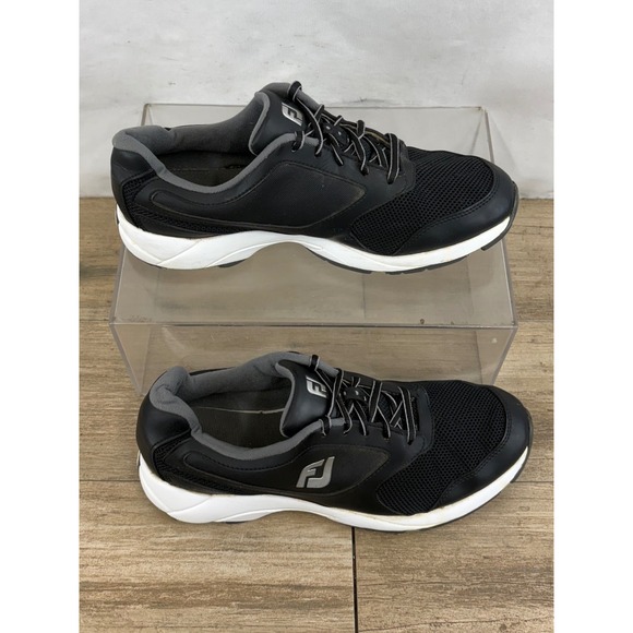 FJ FootJoy Golf Shoes Black White Mesh Lace Up Men's 9.5 M - Picture 9 of 10